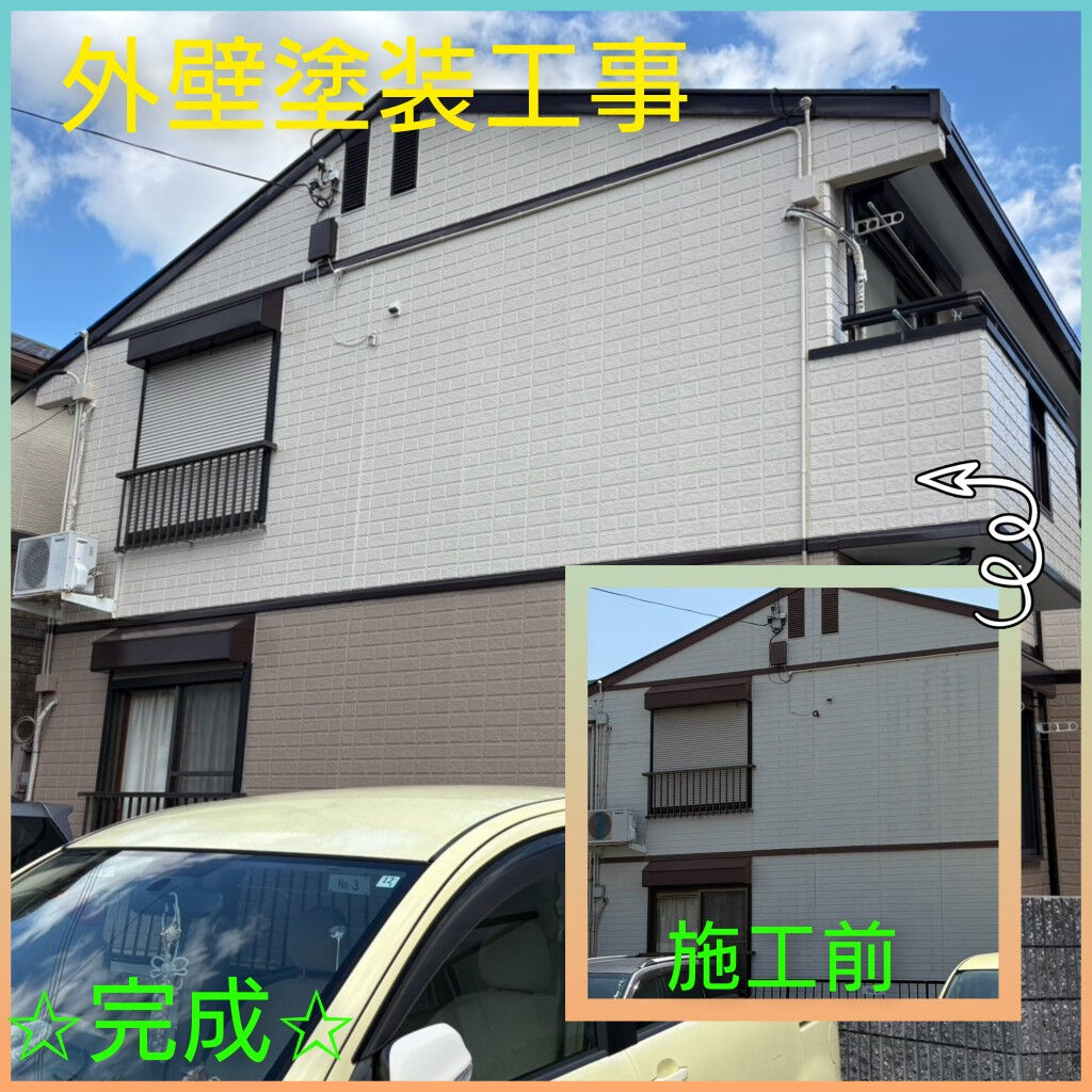 茨木市『外壁塗装工事』アパートの屋根＆外壁塗装工事を9月24
